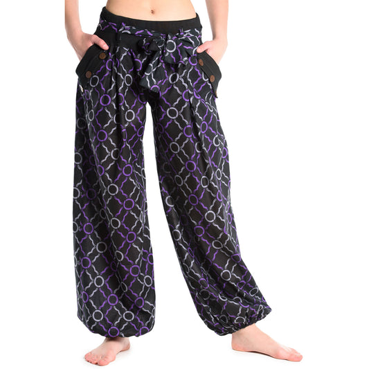 Haremshose in Schwarz mit Hüftband von ufash