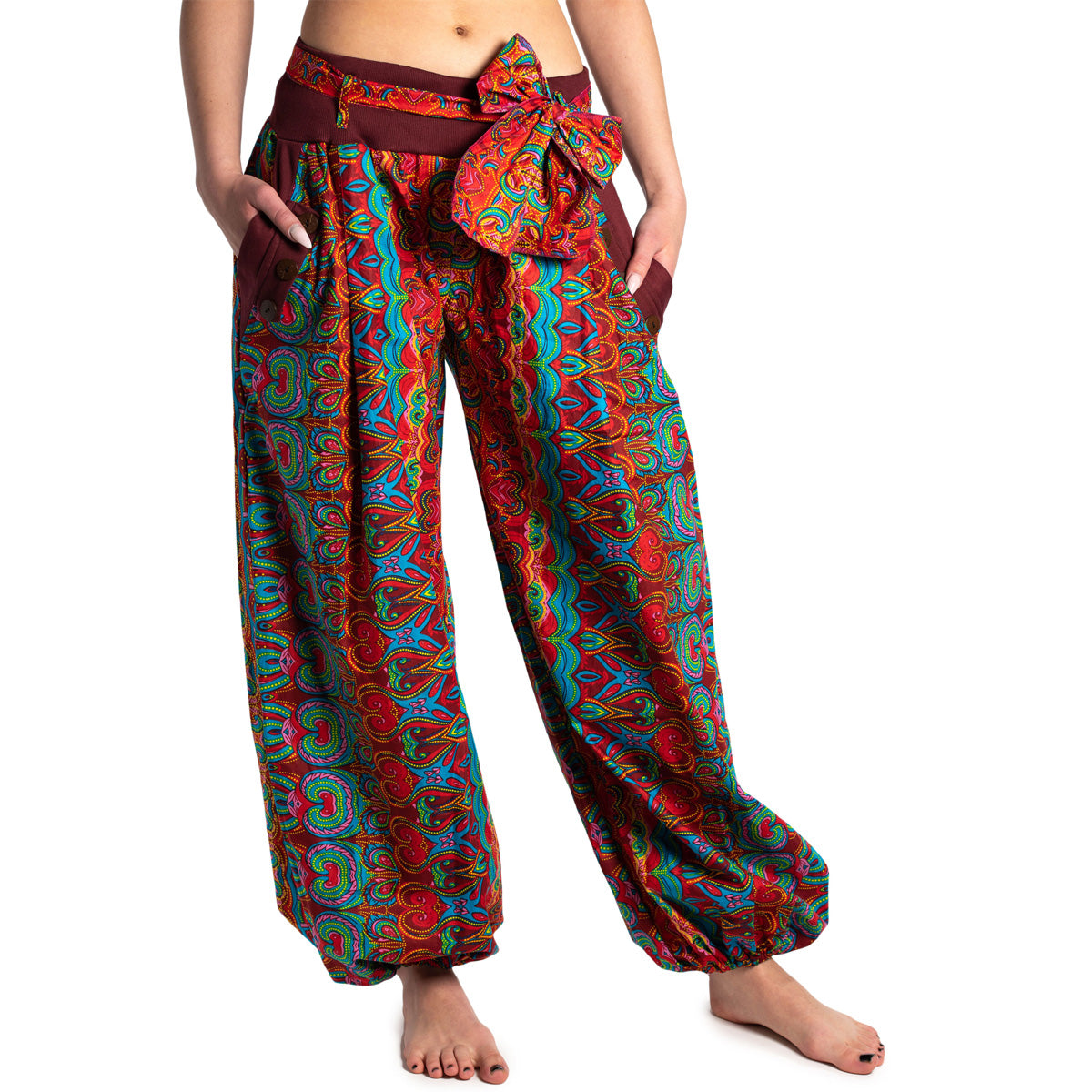 Haremshose in Rot mit Hüftband von ufash