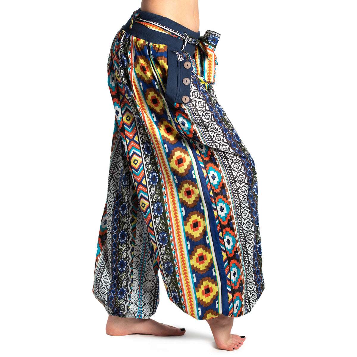 Haremshose in Blau mit Hüftband von ufash