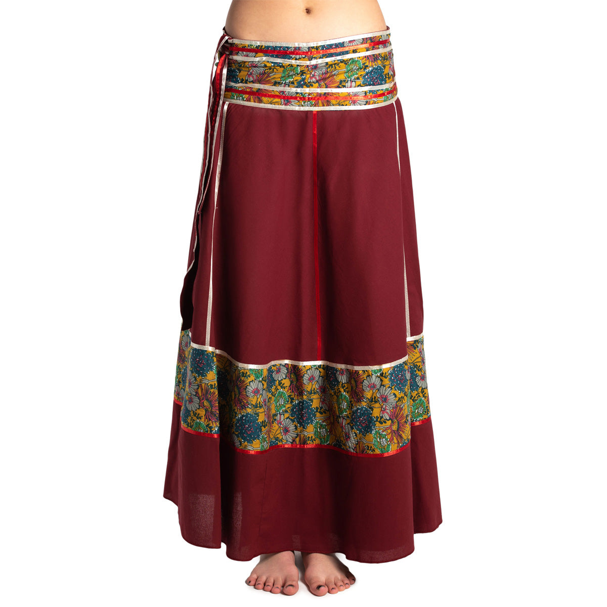 Boho Wickelrock in Weinrot von ufash