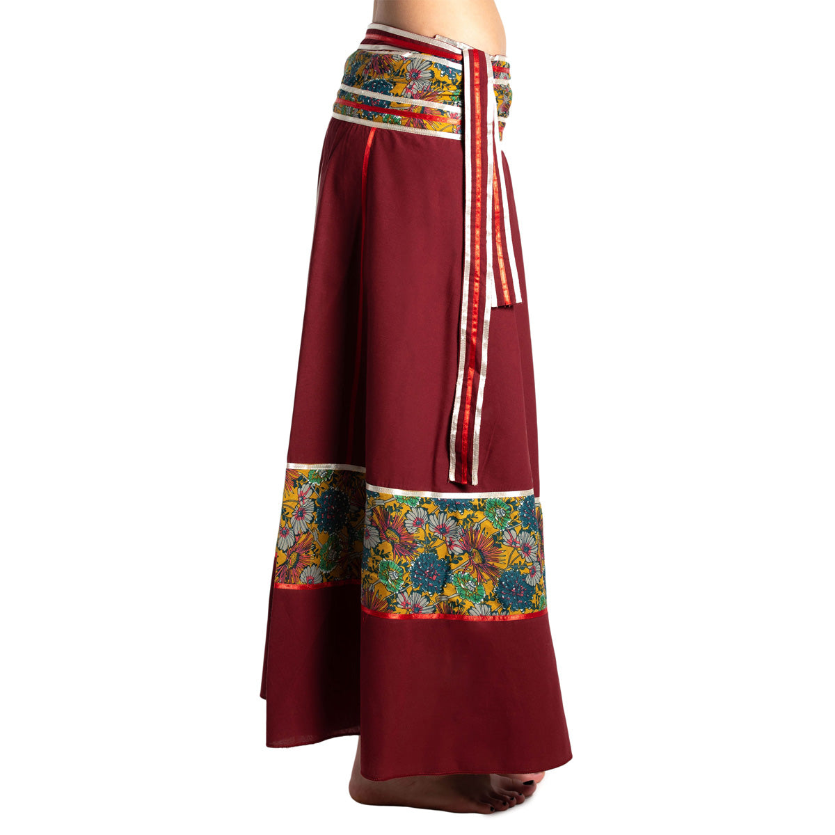 Boho Wickelrock in Weinrot von ufash