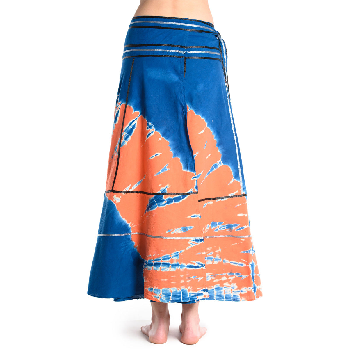 Boho Batik Wickelrock in Blau/Orange von ufash