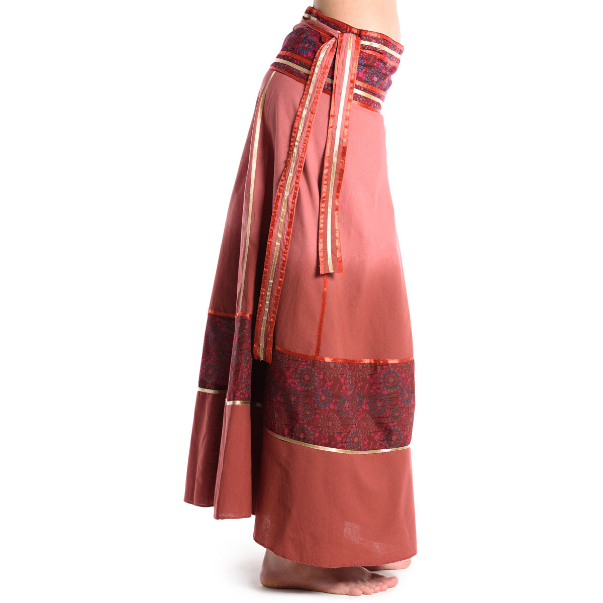 Boho Batik Wickelrock in Rot von ufash