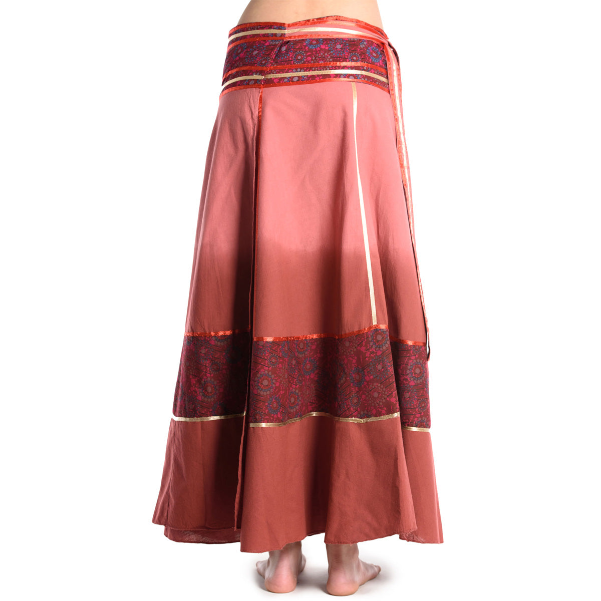 Boho Batik Wickelrock in Rot von ufash