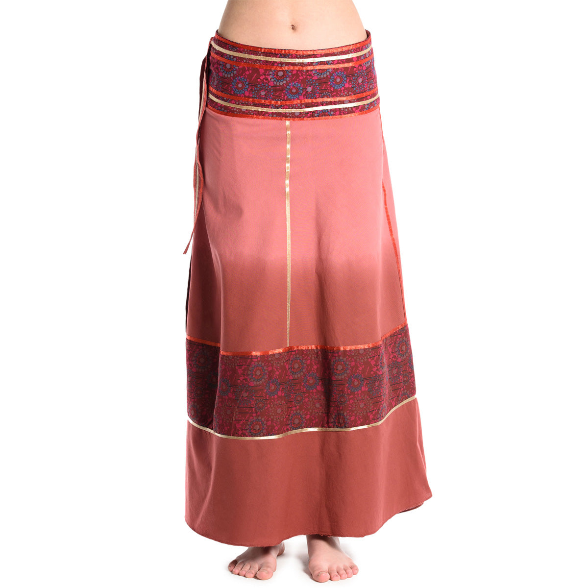 Boho Batik Wickelrock in Rot von ufash