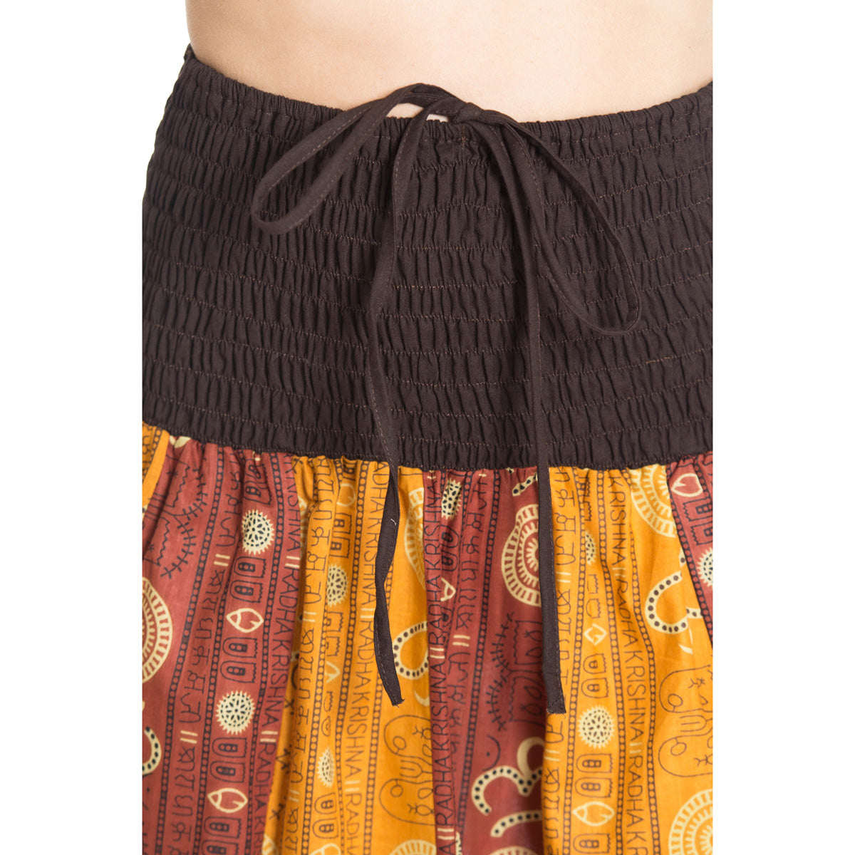 Patchwork Sommerrock in Braun mit OM-Muster von ufash