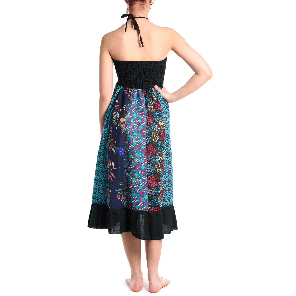 Patchwork Sommerrock mit schwarzem Bund von ufash