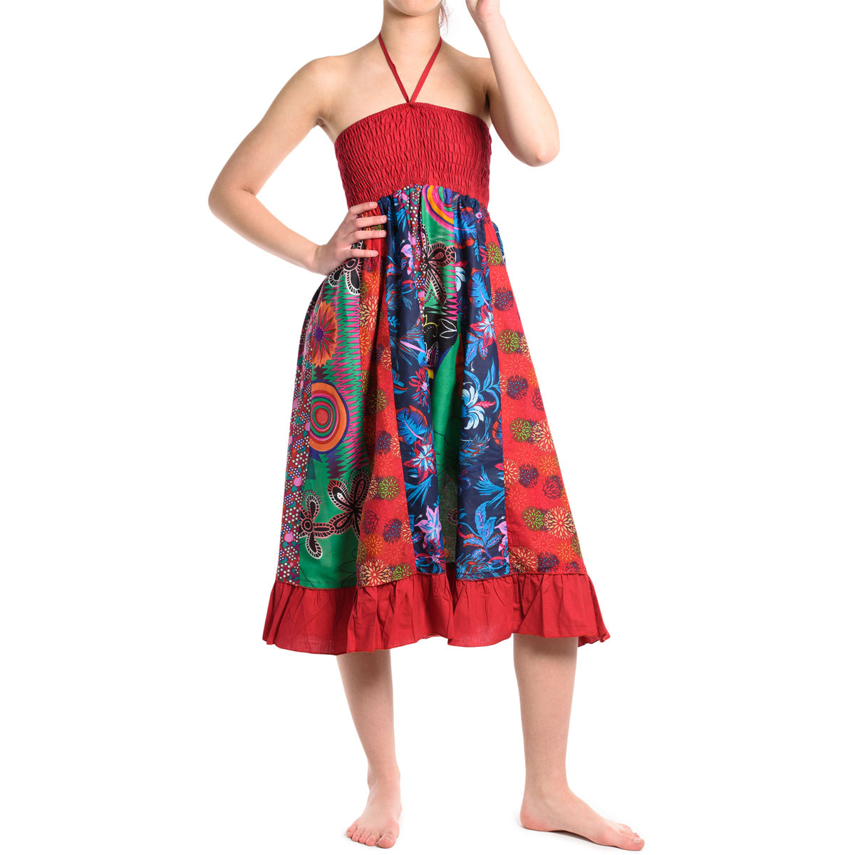 Patchwork Sommerrock in Rot von ufash