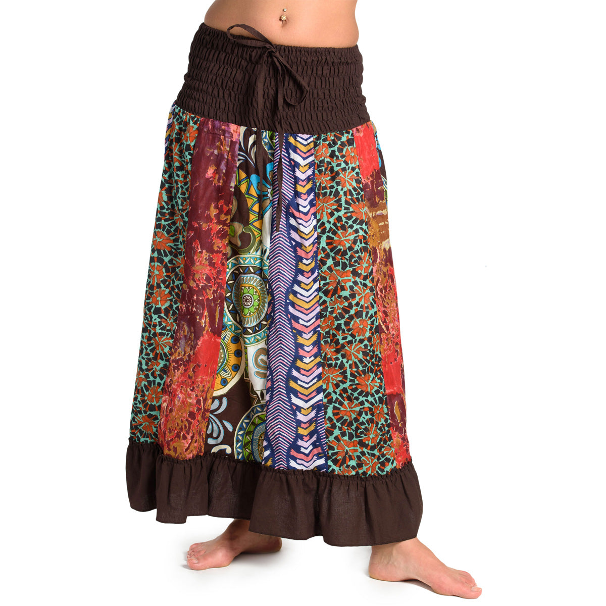 Patchwork Sommerrock in Braun von ufash