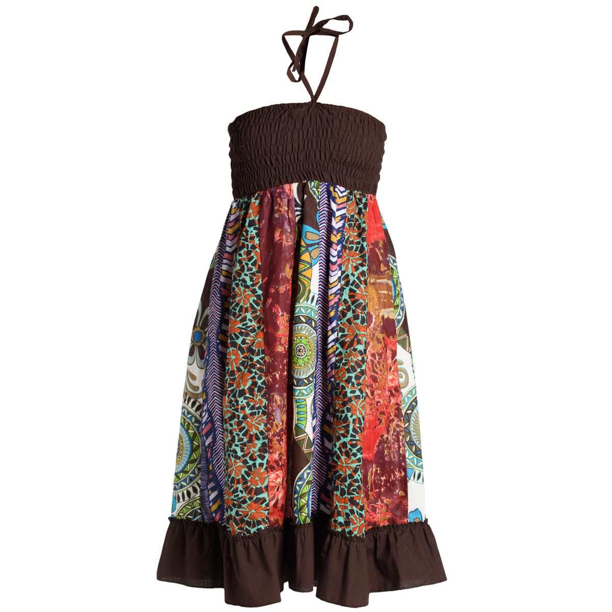 Patchwork Sommerrock in Braun von ufash