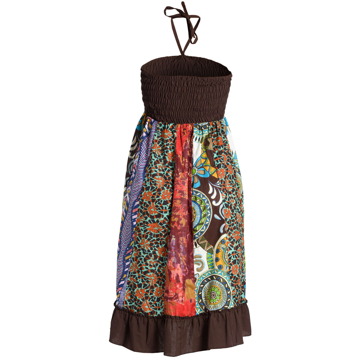 Patchwork Sommerrock in Braun von ufash