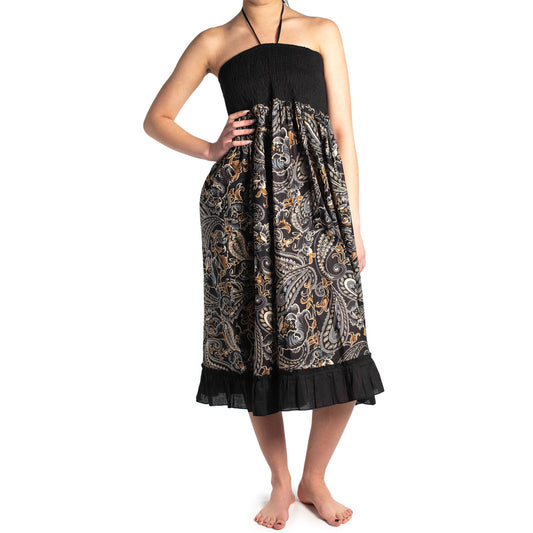 Faltrock in Schwarz mit Paisley Muster von ufash