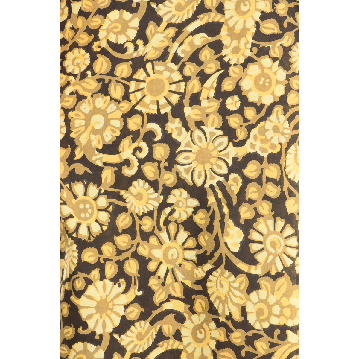 Handbedruckter Sarong in Gelb/Schwarz von ufash