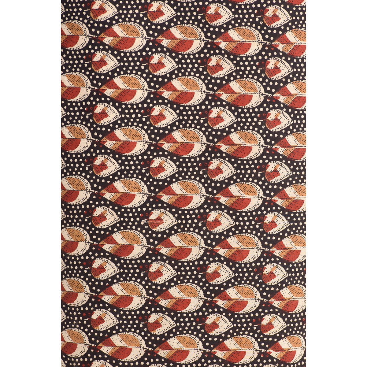 Handbedruckter Sarong in Rot/Schwarz von ufash