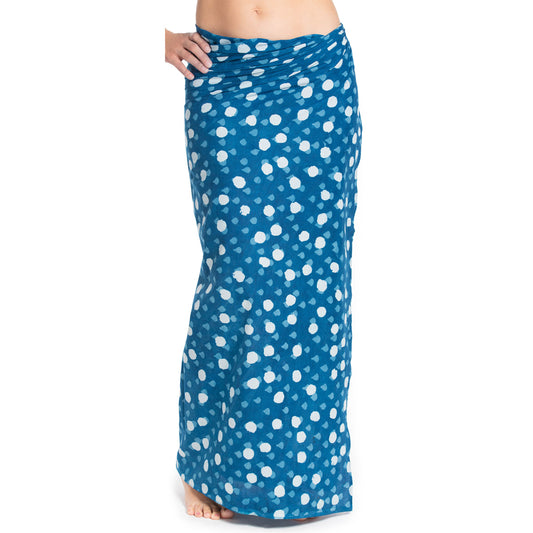 Handbedruckter Sarong in Blau von ufash