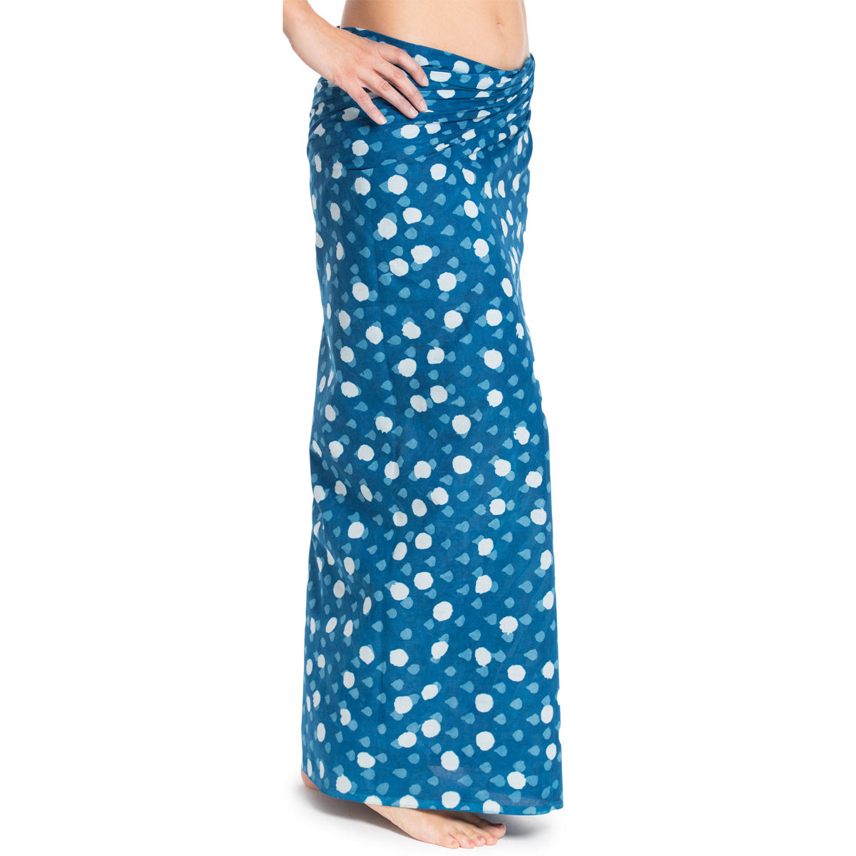 Handbedruckter Sarong in Blau von ufash