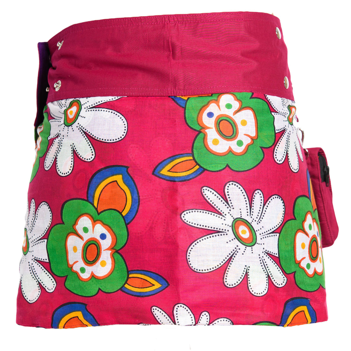 Blumen Wende-Minirock Rot und Lila von ufash