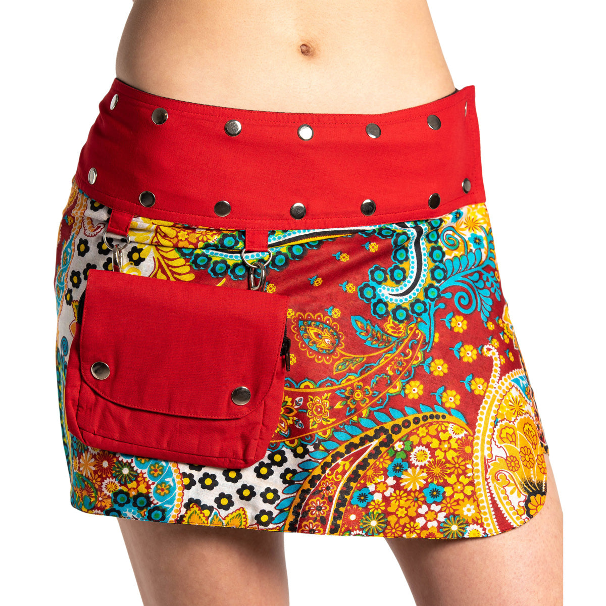 Bunter Wende-Minirock mit Paisley Muster von ufash