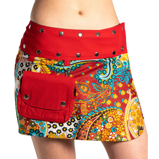 Bunter Wende-Minirock mit Paisley Muster von ufash