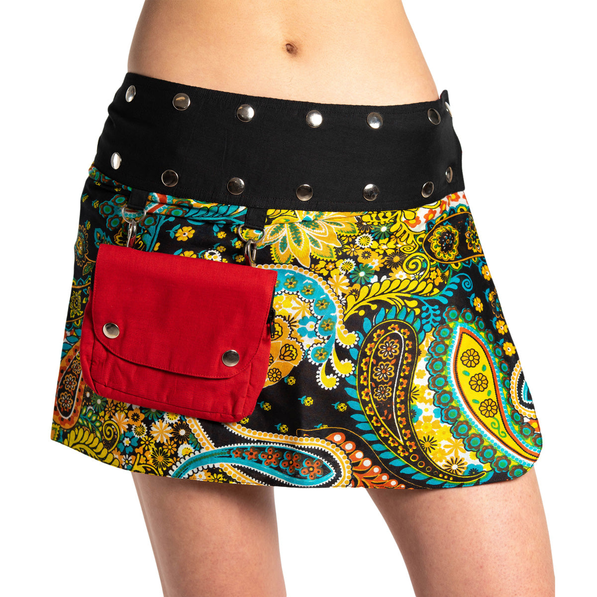 Bunter Wende-Minirock mit Paisley Muster von ufash