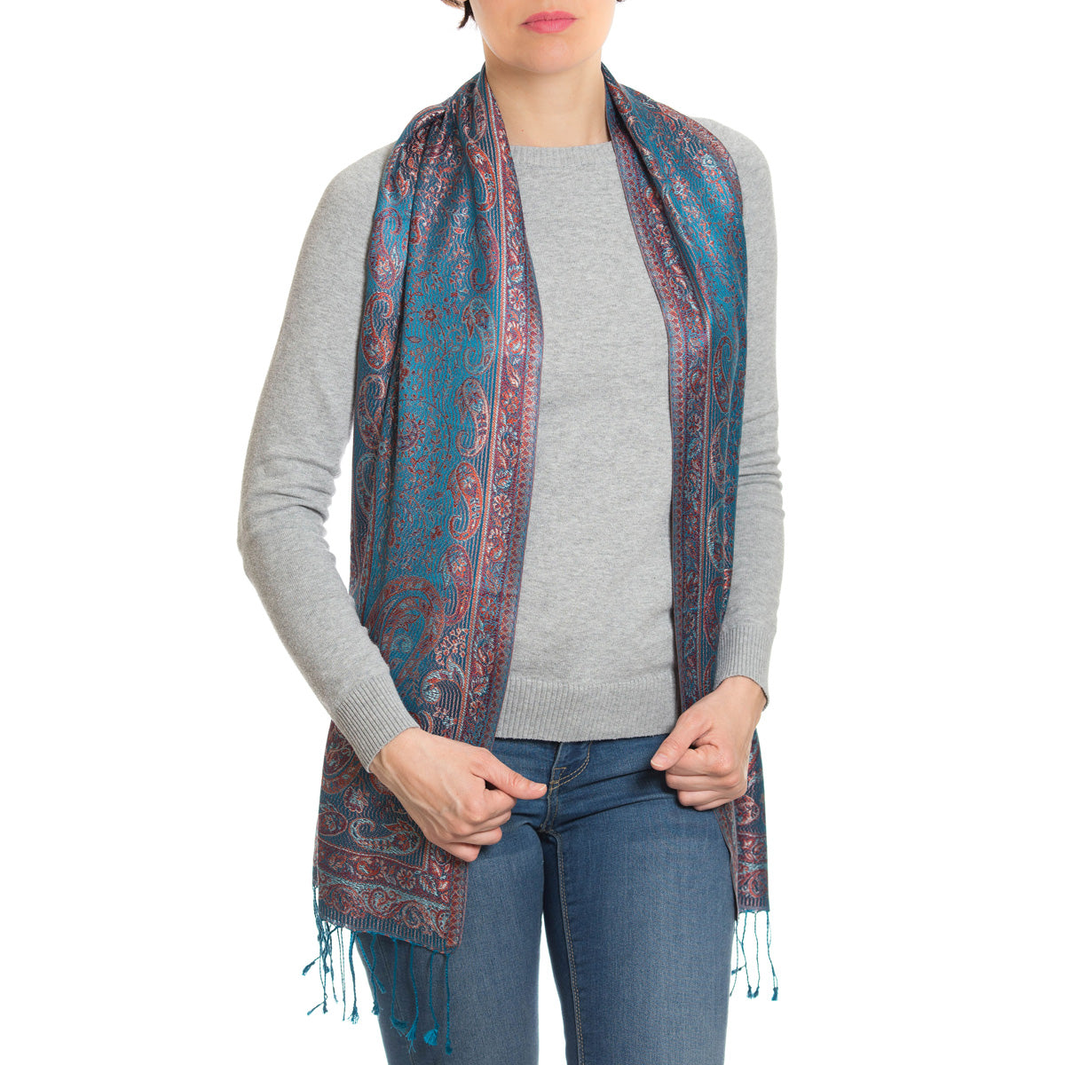 Pashmina Seidenschal in Blau von ufash
