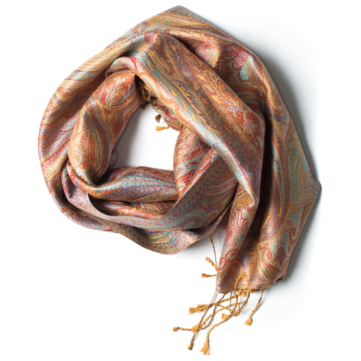 Pashmina Seidenschal in Goldbraun von ufash