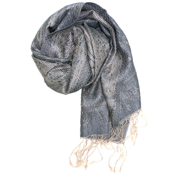 Pashmina Seidenschal in Silbergrau von ufash