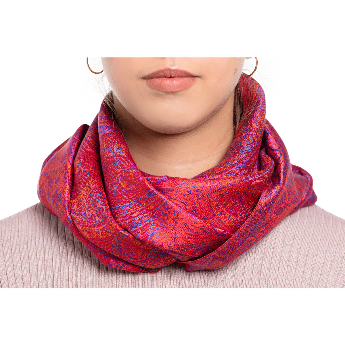 Pashmina Seidenschal in Rot von ufash