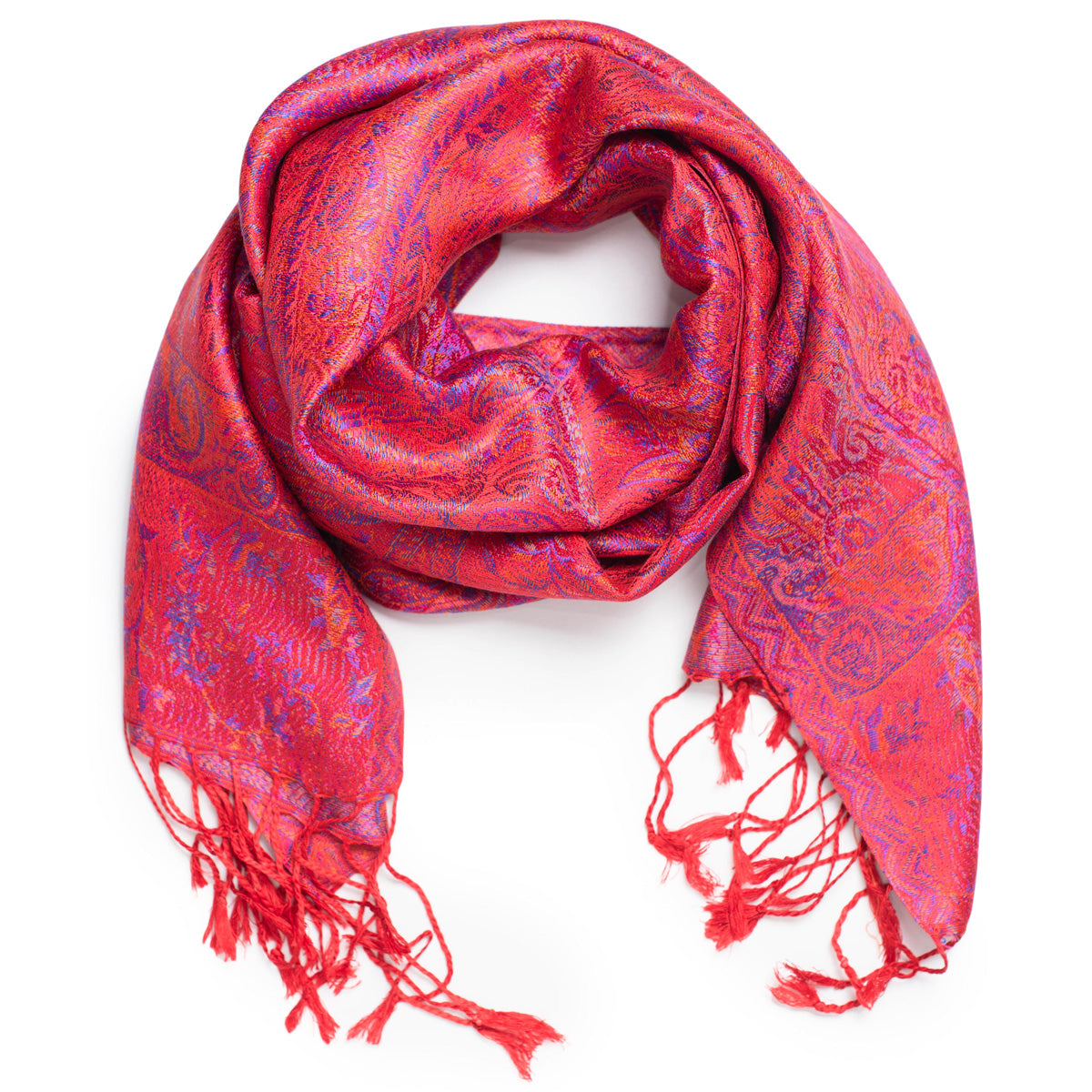 Pashmina Seidenschal in Rot von ufash