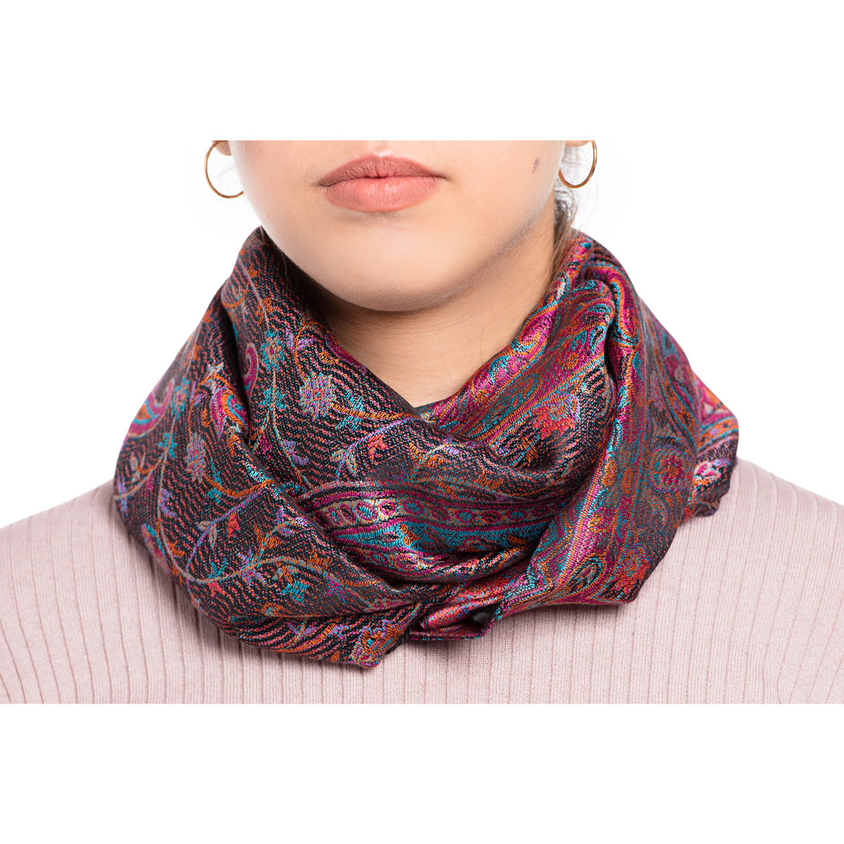 Pashmina Seidenschal in Violett von ufash