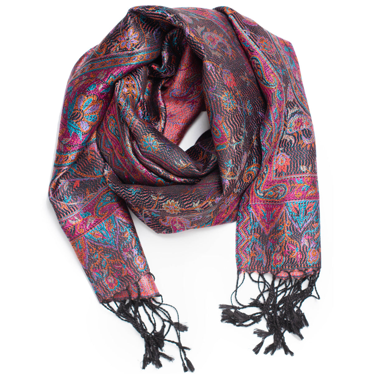 Pashmina Seidenschal in Violett von ufash