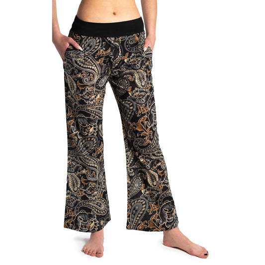 Yogahose in Schwarz mit Paisley Muster von ufash