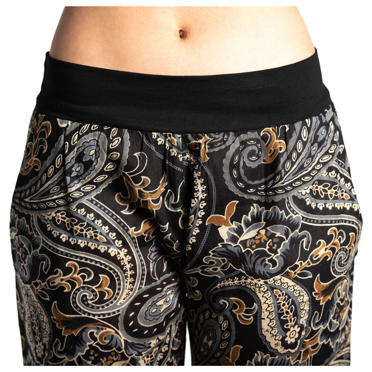 Yogahose in Schwarz mit Paisley Muster von ufash