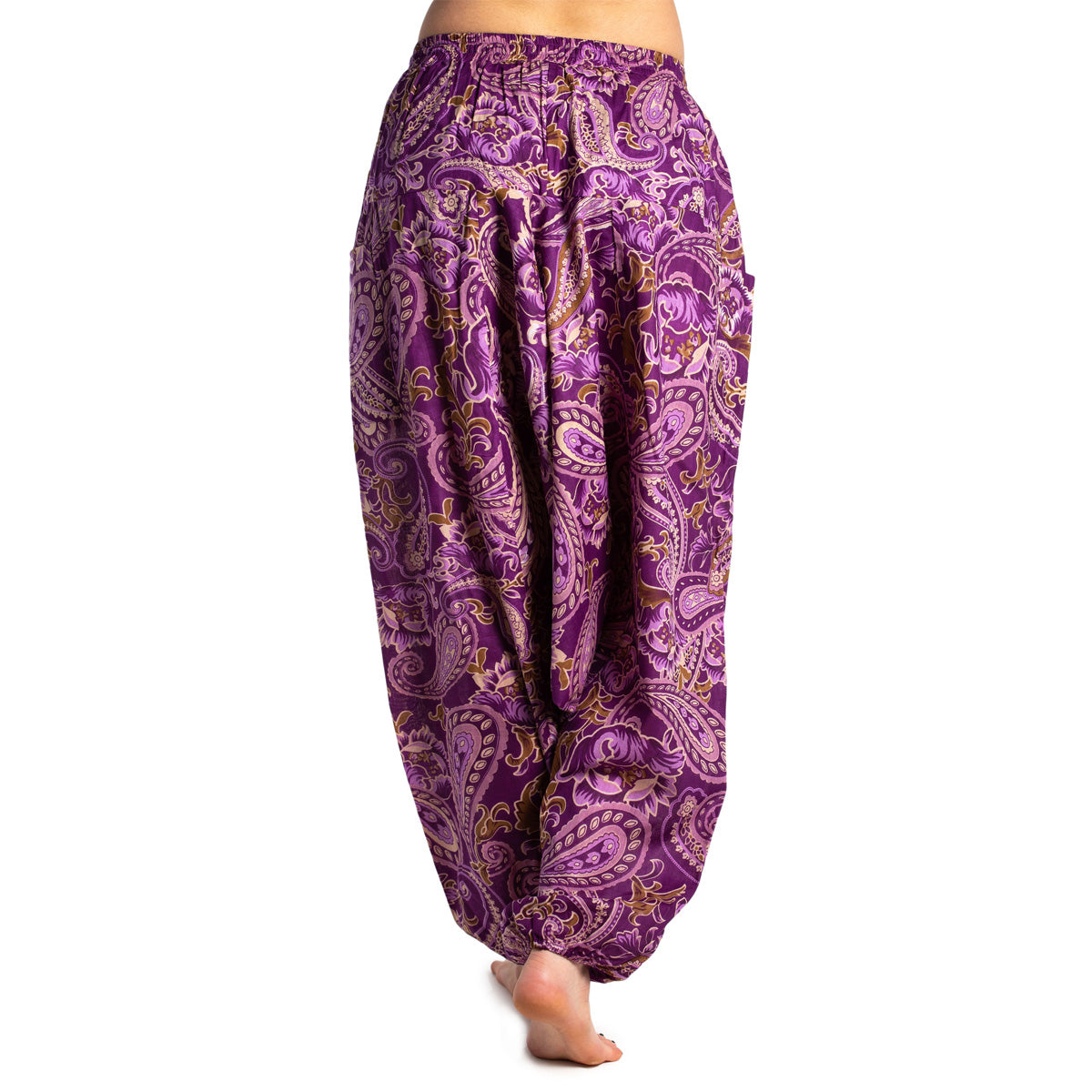 Aladdinhose in Violett mit Paisley Muster von ufash