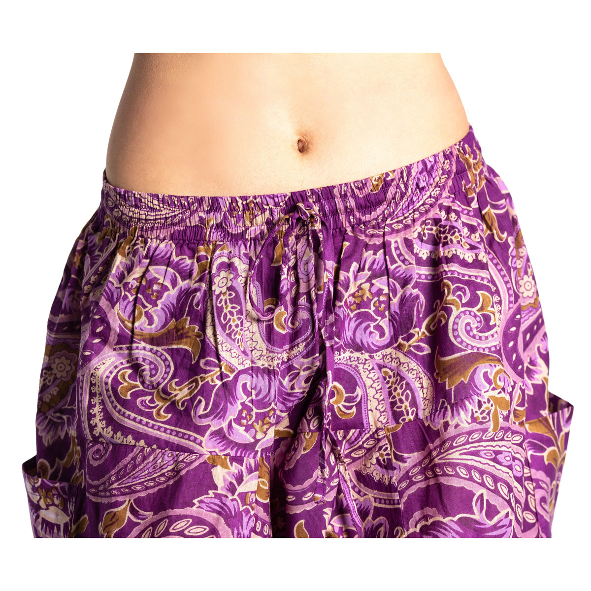 Aladdinhose in Violett mit Paisley Muster von ufash