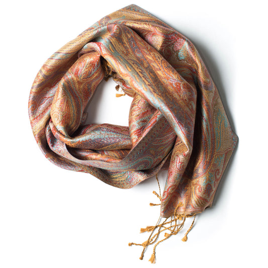 Pashmina Seidenschal in Goldbraun von ufash