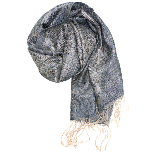 Pashmina Seidenschal in Silbergrau von ufash
